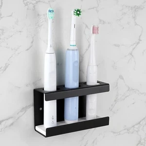 Electric Toothbrush Holder for Bathroom Wall, Self Adhesive or Permanent 3 Slots - Picture 1 of 6