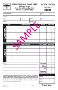 100 Custom Auto Repair Carbonless Forms, Invoices FREE Numbering TMG048 - Picture 1 of 1