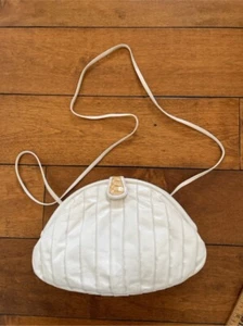 Sharif Shoulder Bag Purse White Leather, Made in USA - Picture 1 of 9