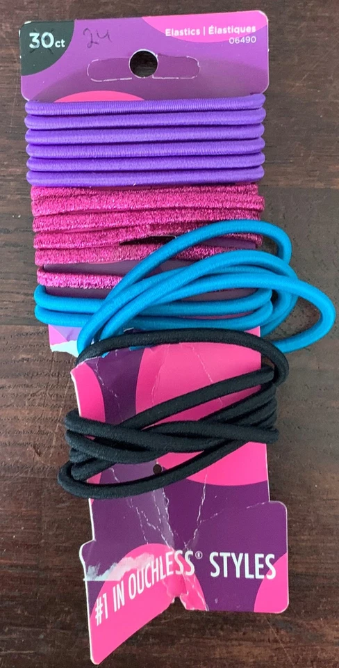 Goody Ouchless cabello elástico azul/púrpura/rosa paquete de 24 de 30 Foto 1 de 1