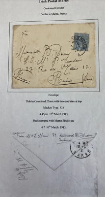 1915 Dublín Irlanda Cubierta a Reims Francia Foto 1 de 3