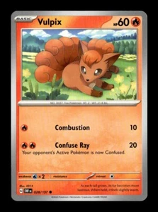 Juego de cartas coleccionables Pokémon - Vulpix 28/197 - SV03: Obsidian Flames - Casi como nuevo - Imagen 1 de 2