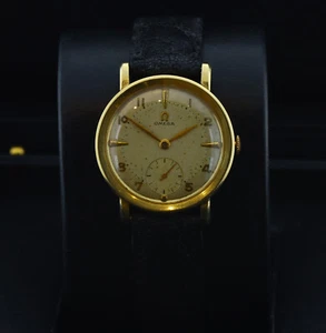 Omega Small Seconds Vintage Circa 1950's "Calatrava Style" Patina Champagne Dial - Picture 1 of 10