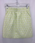 J.Crew Elastic Waist Skirt Size 00 Short Green White Pockets Lined