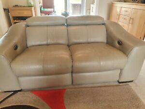Furniture Village Elixir 2 Seater Leather Power Recliner Sofa Grey - 2 available