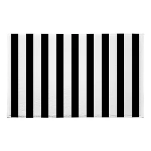 Minimalist Modern Black and White Striped Bath Mat Kitchen Floor Rugs 24x16 Inch - Picture 1 of 7