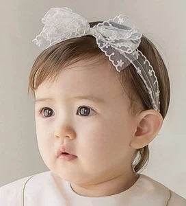 Baby Girls Bow Headband Lace Cute Bow-knot Hair Band Elastic Toddler Newborn ... - Picture 1 of 7