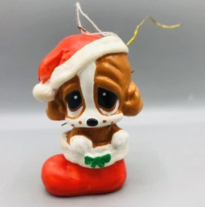 Vintage APPLAUSE 80’s Sad Sam Hound Dog Puppy Red Stocking Christmas Ornament - Picture 1 of 4