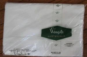 VINTAGE WAMSUTTA LUSTERCALE Double WHITE FLAT SHEET 81x108 - NEW - Picture 1 of 5