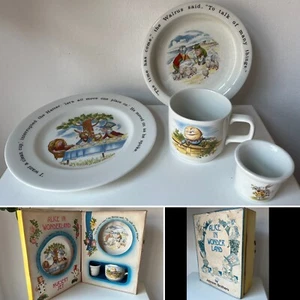 Alice In Wonderland Nursery Set Johnson Brothers Children’s Dish Plate Mug VTG - Picture 1 of 13