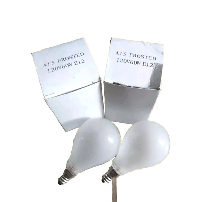 A15 Frosted 120V 40W E12 Bulbs - I2916 - Pack Of 2 - Image 1 of 2