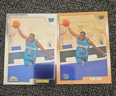 1998-99 Topps Chrome Rookie Felipe Lopez Lot #161 & Topps St John's Red Storm - Image 1 of 2