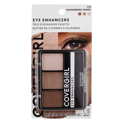 3 件装 CoverGirl 眼部增强剂 3 件套眼影,闪亮沙子 110,0.14 盎司 — 第 1/2 张图片