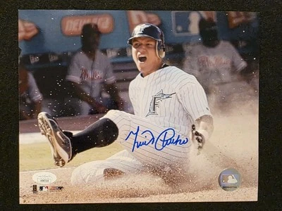 Foto assinada por Miguel Cabrera 8x10 2003 Florida Marlins autógrafo certificado de autenticidade JSA - Imagem 1 de 4