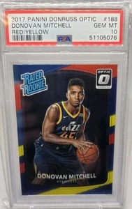 2017 Donruss Optic #188 Donovan Mitchell Red Yellow Rated Rookie RC PSA 10 - Bild 1 von 3