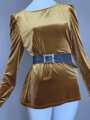 CINTURÓN VINTAGE CUERO DESLIZABLE CROMO S/M 22-30" LARGO 34 Foto 1 de 4