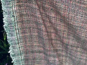 woven fabric raw silk weave pastel multicolours 2 m x 120 cms blue yellow orange - Picture 1 of 9