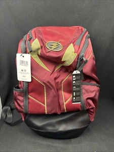 DC COMICS THE FLASH LOGO Tech BACKPACK BOOKBAG PADDED LAPTOP Water POCKETs NWT - Picture 1 of 24