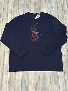 NWT POLO RALPH LAUREN Men's Classic Fit Plaid Pony Long Sleeve Jersey T-shirt L - Picture 1 of 3