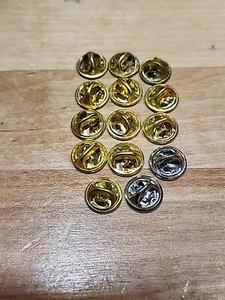 14 Tie Hat Lapel Pin Backing Clasps Gold ¿ - Picture 1 of 1