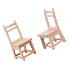  2 Pcs Miniature Chair Figurines Baby Dolls Accessories House Furniture Crafts