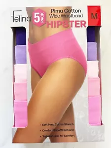 Felina Hipster Pima Cotton Wide Waistband, purple size M (10-12) 5 pack - NWT - Picture 1 of 2
