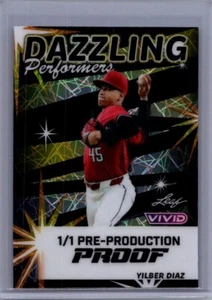 Yilber Diaz 2024 Leaf Vivid Baseball 1/1 Pre Production Proof - Picture 1 of 1