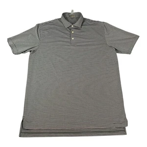 Peter Millar Men’s Golf Polo Shirt, Summer Comfort, Gray, Striped, Size XL - Picture 1 of 7
