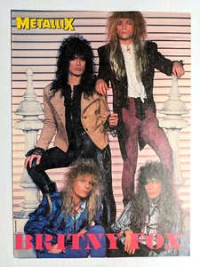 PÓSTER PINUP BRITNY FOX / DEAN DAVIDSON / AEROSMITH / REVISTA DE BANDA PÁGINA COMPLETA - Imagen 1 de 4