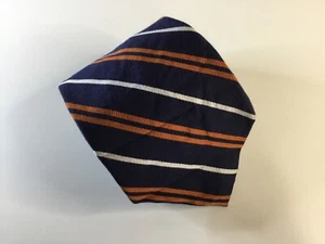 Saks Fifth Avenue S5A Neck Tie Silk New Necktie Blue Orange White Striped - Picture 1 of 4