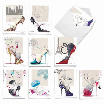 10 cartões de agradecimento sortidos com envelopes - CATITUDE SHOES M2324 - Imagem 1 de 4