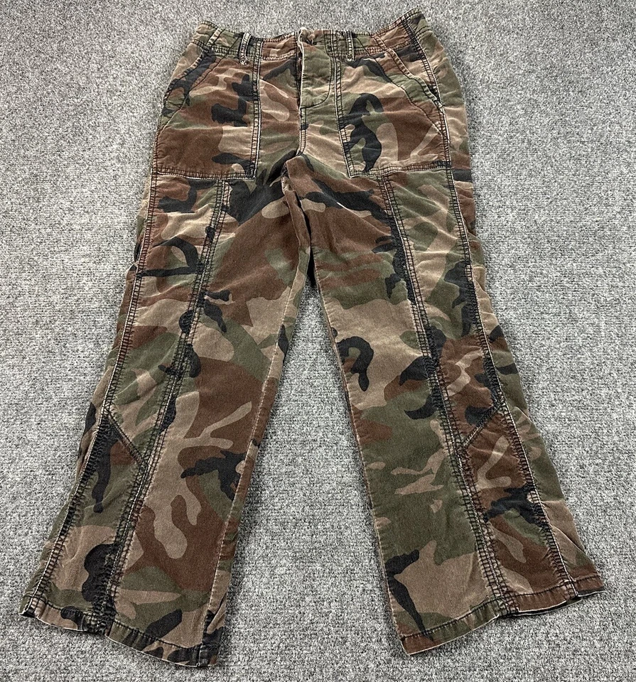 Pantalones de pana marrakech para mujer camuflados talla 2/26 abotonados 27X24 recortados Foto 1 de 4