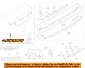 MAZDA OEM 2018 6 Trunk Lid Exterior Trim-Nameplate GBEF51711 - Picture 1 of 2