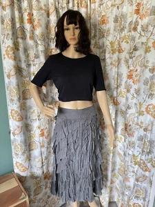 100% Silk Skirt Grey Size S - Picture 1 of 5