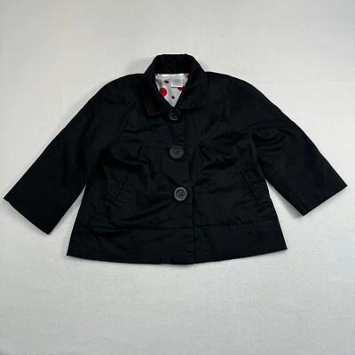 Chaqueta corta No Boundaries para mujer XS negra manga 3/4 bolsillos con botones Foto 1 de 4