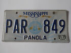 Mississippi PAR 849 PANOLA USA License Plate / American Number Plate
