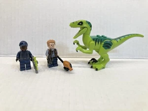 Lime Green Lego Dinosaur & Minifigures from Set 10757 Raptor Rescue Truck - Picture 1 of 7