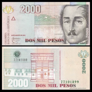 COLOMBIA 2000 PESOS 2013 UNC CASA DE MONEDA BUILDING,ENTRANCE AT LEFT CENTER,GE - Picture 1 of 1