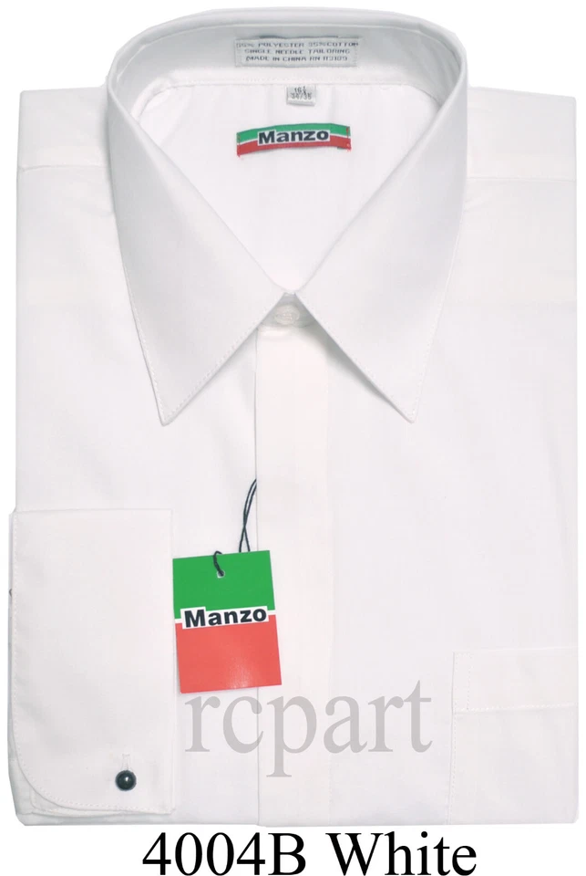 Nuevo Puño Francés Hombre Vestido Camisas Cubierta Botón Trabajo Formal Boda Fiesta Blanco Foto 1 de 3