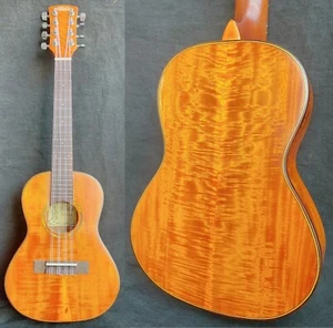Alulu 8 String Solid curly Acacia Koa wood Tenor Ukulele satin polished BU987 - Picture 1 of 11