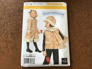 Simplicity 2778 Daisy Kingdom ~ Coat Vest Scarf Hat Pattern ~ size 3-8 ~ Uncut - Picture 1 of 4