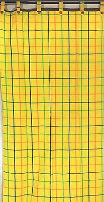 Lindo 1 Panel Cortina Dormitorio Ventana India Algodón Multi Rayas Amarillo 100X44" Venta Foto 1 de 3