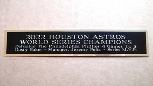 Houston Astros 2022 World Series Nameplate For A Signed Baseball Bat Case 1.25X6 - Picture 1 of 12