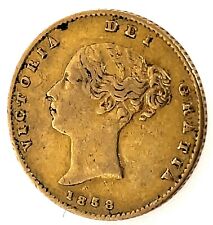 1858 Great Britain 1/2 Sovereign Young Victorian Head Low Mintage KM # 735.1