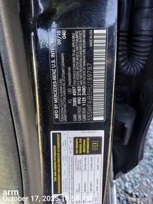 BLK DECKLID TAILGATE 2015-2021 MERCEDES-BENZ C300 - Image 1 of 4