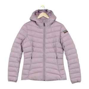 Napapijri Quilted Jacket Womens Size M Pink Hooded Outdoor Full Zip - Picture 1 of 15
