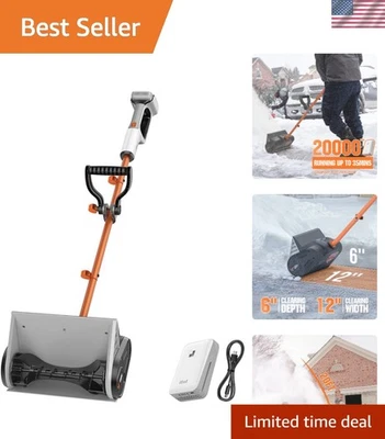 Pala de nieve eléctrica inalámbrica 20 V 12 pulgadas lanzador de nieve con mango ajustable Foto 1 de 4