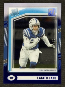 2024 Panini Donruss Clearly Laiatu Latu Blue Rated Rookie /49 - Bild 1 von 2