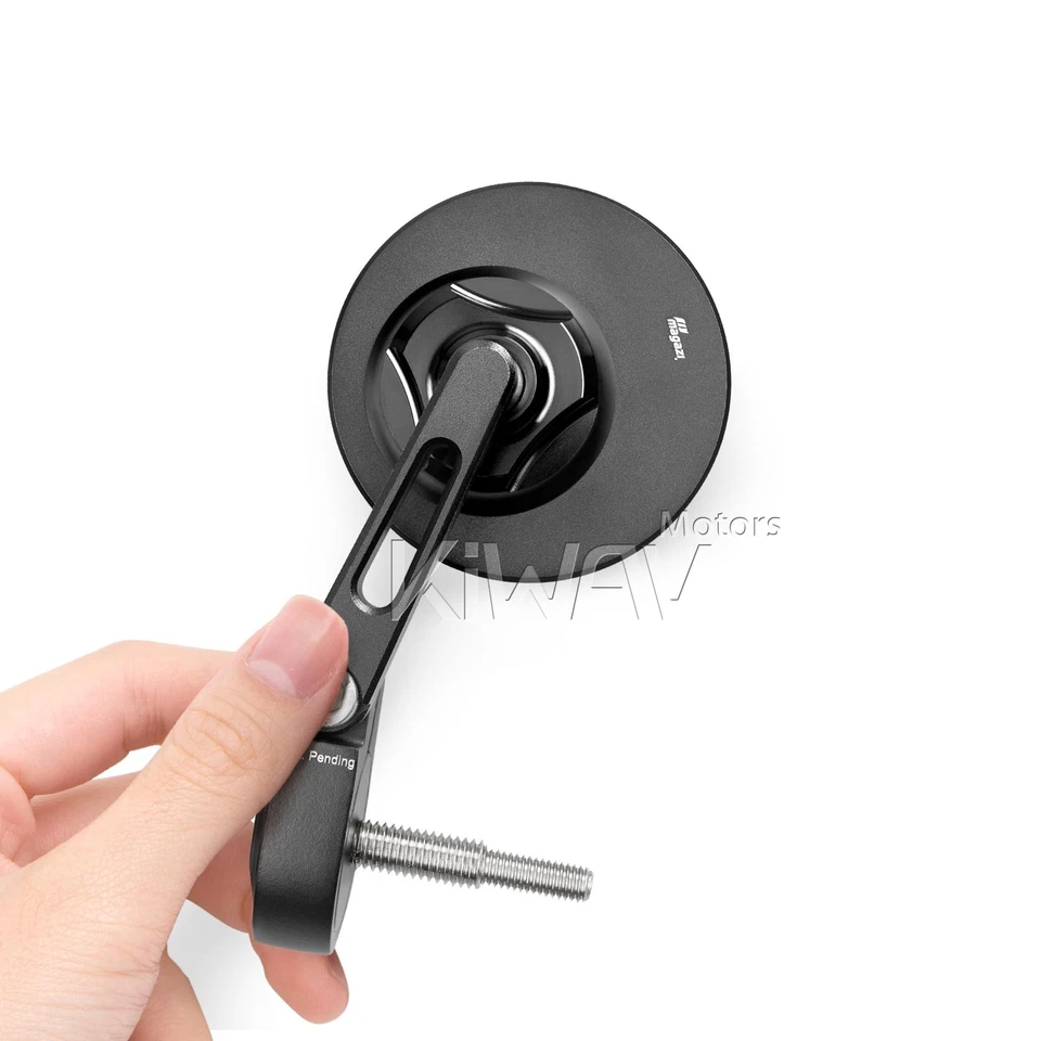 Espejos retrovisores de extremo de barra x1 PCE Orbii redondos negros limpios M8 atornillados para BMW R 1200 1250 RT Foto 1 de 4