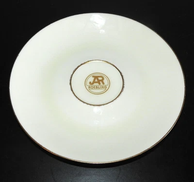 Vintage John A Roeblings & Sons Co Promotional Logo Plate MCM Gold Rim/Graphics - Image 1 of 4